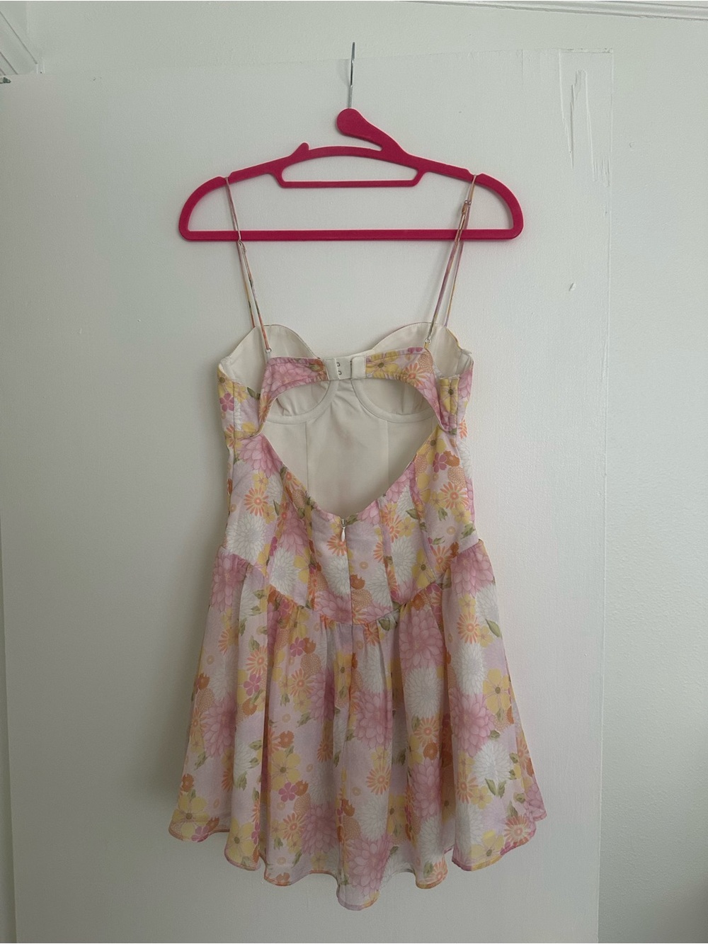 For Love And Lemons Pink & Yellow Floral Mini Dress - Picture 2 of 3